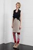 010. Woodend Sleeveless Jacket - Ink . Alex Skirt - Chino . Leopold Leggings - Red.